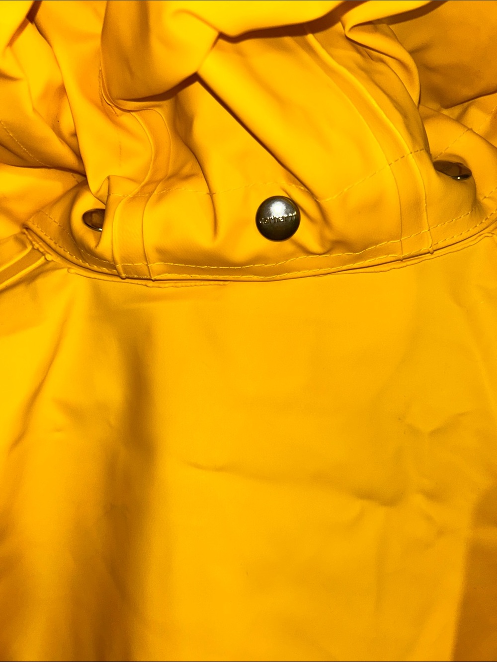Carhartt Bright Yellow Hooded Waterproof Work Raincoat size medium. NWT - Picture 8 of 10